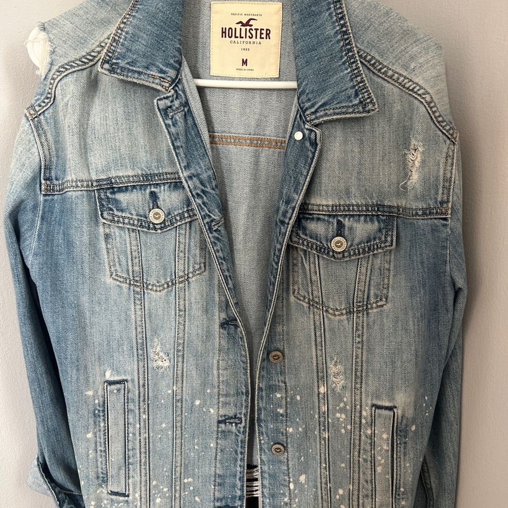 Hollister Light Blue Distressed Jacket